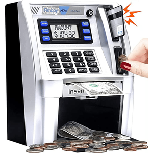 Hot Selling Plastic ATM Money Saving Piggy Bank for Coins And Banknotes As Children Christmas Gifts