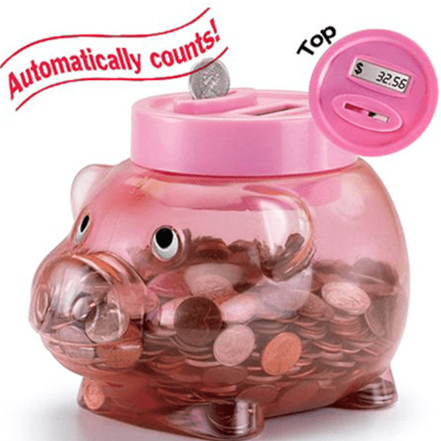 Pig Shape Digital Coin Money Jar with Coin Counter &LCD Display And Large Capacity,Best Gifts for Kids