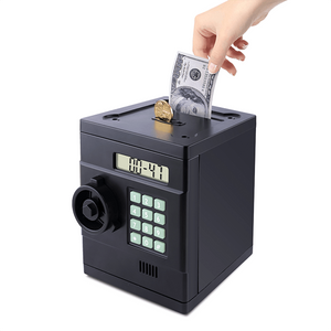 Custom Design Automatic Banknote Roll Electronic Money Bank Safe Box ATM Piggy Coin Bank for Kids