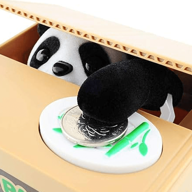 Panda Stealing Money Bank, Piggy Bank for Kids, Coin Bank for Money Saving,Creative Gift